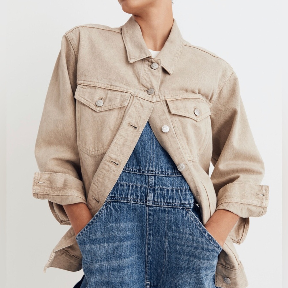 Madewell Garment-Dyed Oversized Trucker Denim Jacket